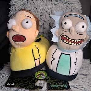 Rick and Morty Adult Plush Slippers Adult Swim Mens Size 9-10. NWT